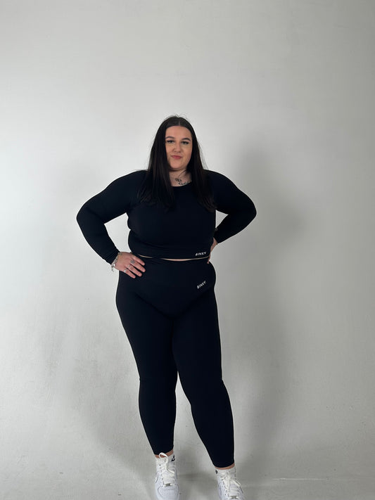 Black Seamless Long Sleeve Top