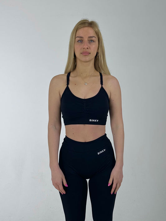 Black Seamless Sports Bra