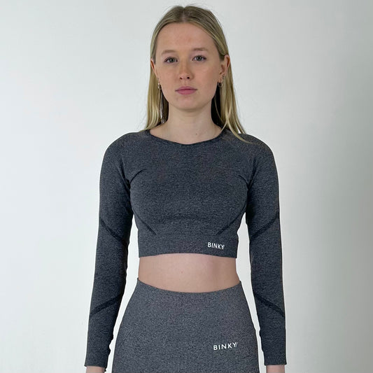 Dark Grey Seamless Long Sleeve Top